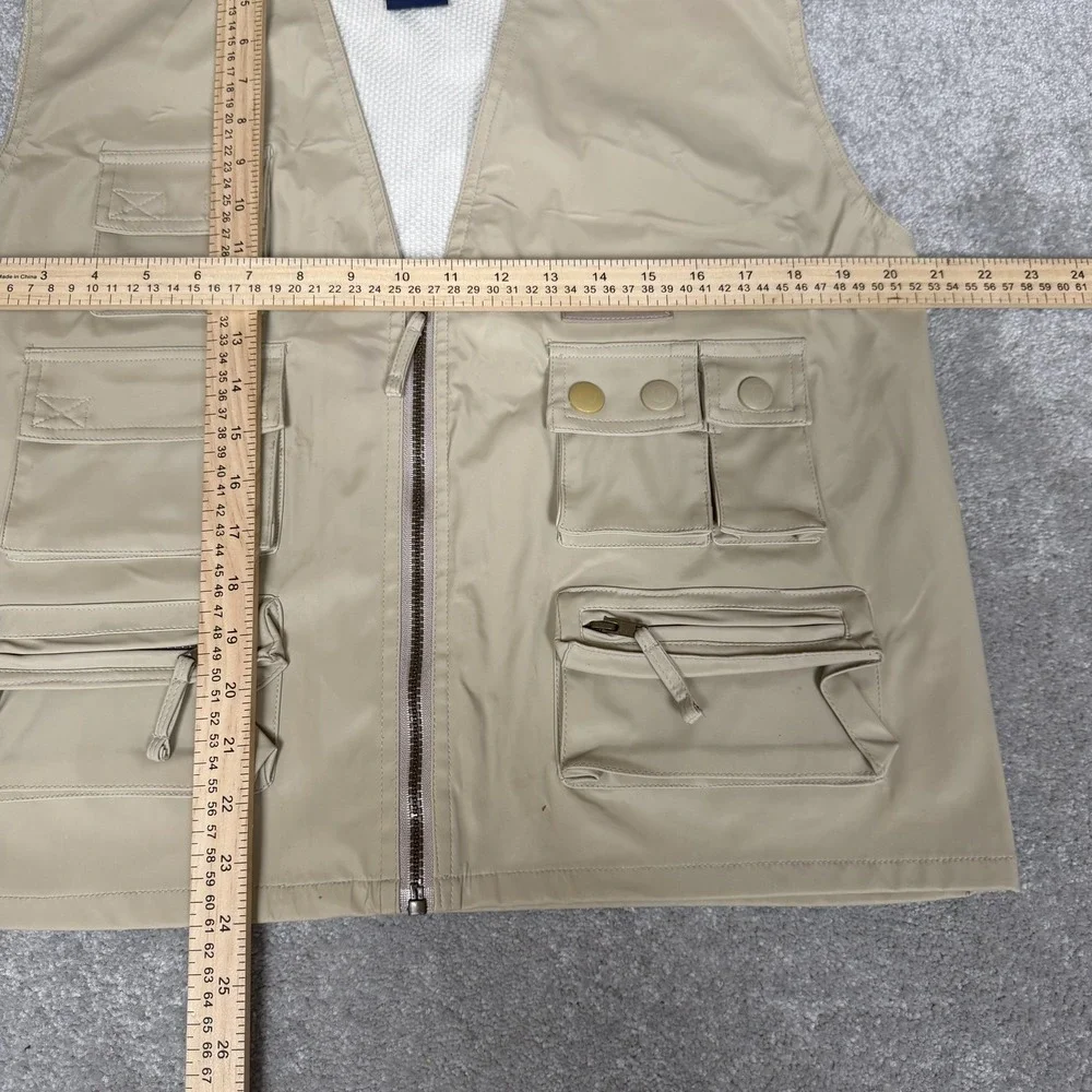 AquaSurf Sport Vest Mens XL Beige Utility Outdoor Multi Pocket Fishing Travel - Picture 3 of 6